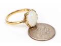 10k Yellow Gold Pretty Oval White Opal Ring, Size 7
