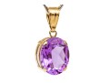 14k Yellow Gold Classic Oval Amethyst Pendant, App. 2.98 CTS