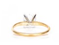 14k Yellow Gold Simple Round Brilliant Cut CZ Solitaire Ring, Size 6