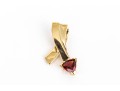 14k Yellow Gold Contemporary Trillion Garnet Set Pendant, App. 0.80 CTS