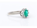 10k White Gold Striking Blue Green Apatite And Diamond Halo Ring, Size 6.5