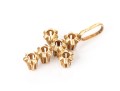 14k Yellow Gold Pretty Vintage Buttercup Set White Sapphire Cross