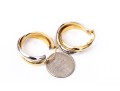 14k White And Yellow Gold Contemporary Intertwined Round Hoop Earrings
