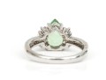 18k White Gold Pretty Seafoam Tourmaline And Diamond Ring, Size 5