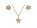 Contemporary Sterling Star Pendant Necklace And Earrings Set