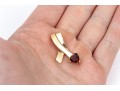 14k Yellow Gold Contemporary Trillion Garnet Set Pendant, App. 0.80 CTS