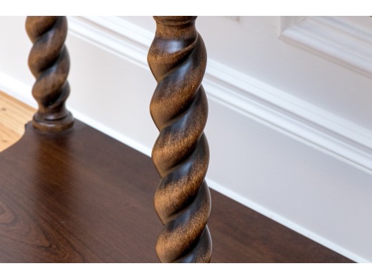 Barley Twist Console With Back Gallery, Likely Bombay Co.