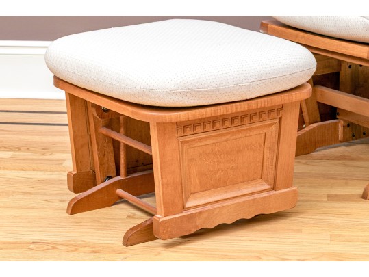 Dutailier Maple Glider Rocking Chair With Ottoman
