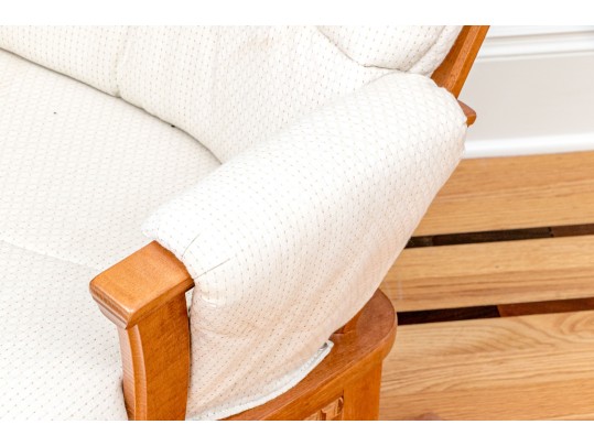 Dutailier Maple Glider Rocking Chair With Ottoman