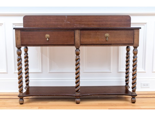 Barley Twist Console With Back Gallery, Likely Bombay Co.