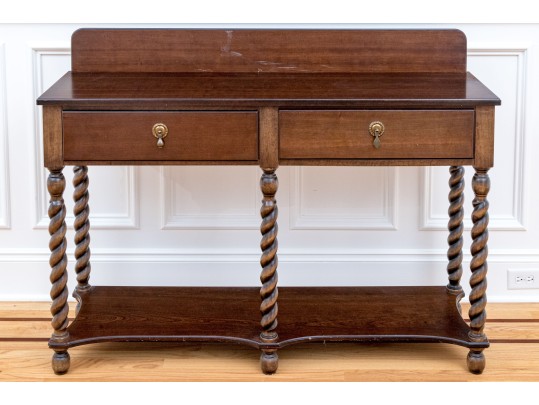 Barley Twist Console With Back Gallery, Likely Bombay Co.