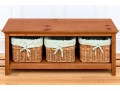 Adorable Entryway Storage Bench With Three Baskets
