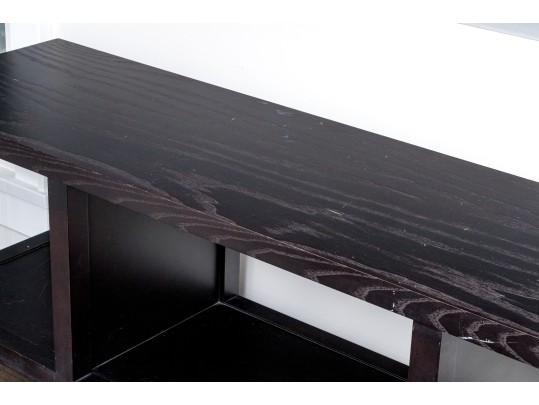 Contemporary Ebonized Console With Shelves