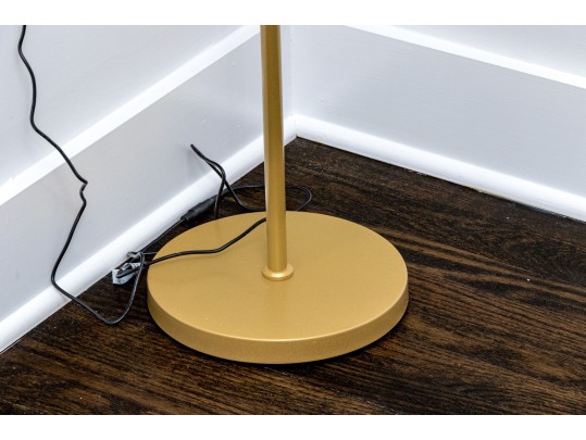 Handsome Gilt Finished Three Light LED Adjustable Floor Lamp