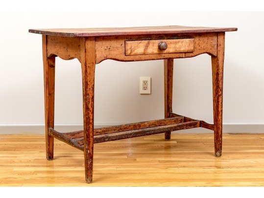 Beautiful Rustic American Single Drawer Table, Ca. 1820-40