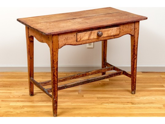Beautiful Rustic American Single Drawer Table, Ca. 1820-40