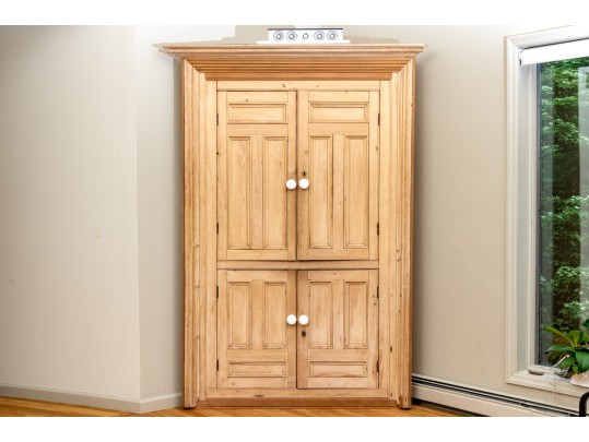 Antique Pine Corner Cabinet