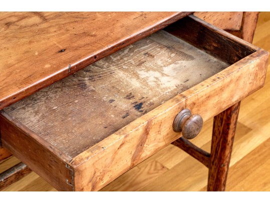 Beautiful Rustic American Single Drawer Table, Ca. 1820-40