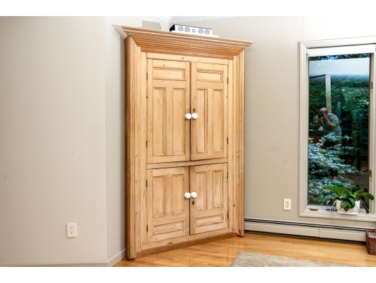 Antique Pine Corner Cabinet