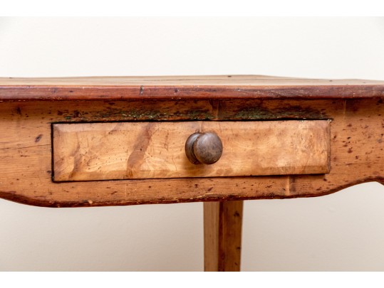 Beautiful Rustic American Single Drawer Table, Ca. 1820-40
