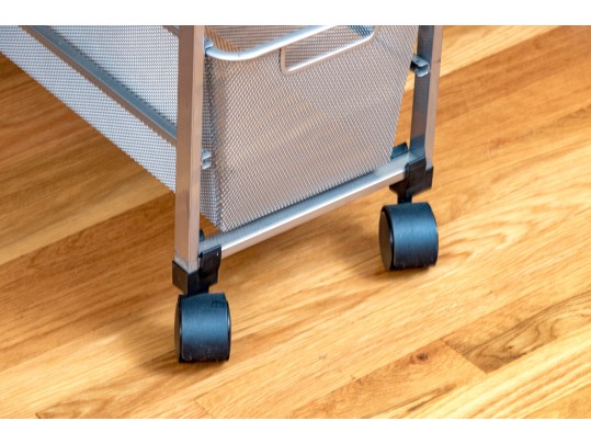 Desk On Casters With Eight Mesh Drawers