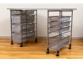 Desk On Casters With Eight Mesh Drawers