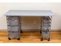 Desk On Casters With Eight Mesh Drawers