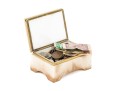 Brass Mounted Onyx Box With Foreign Currency