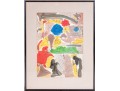 Watercolor On Paper, Abstract Figures