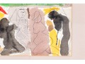 Watercolor On Paper, Abstract Figures