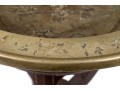 Antique Mahogany Pedestal Stand With Brass Bowl 
