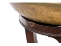 Antique Mahogany Pedestal Stand With Brass Bowl 