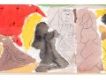 Watercolor On Paper, Abstract Figures