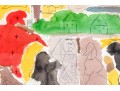 Watercolor On Paper, Abstract Figures