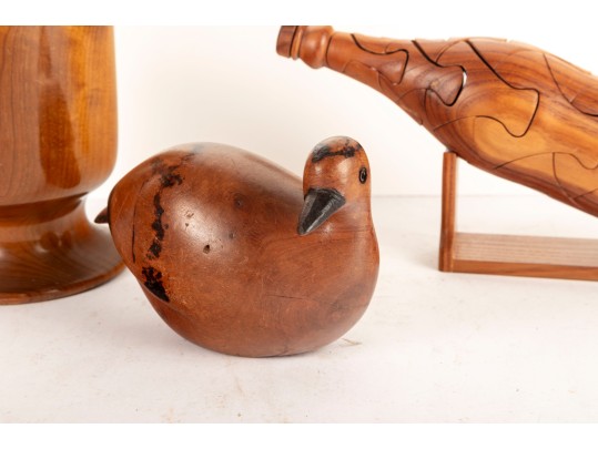 Trio Of Decorative Wood Items