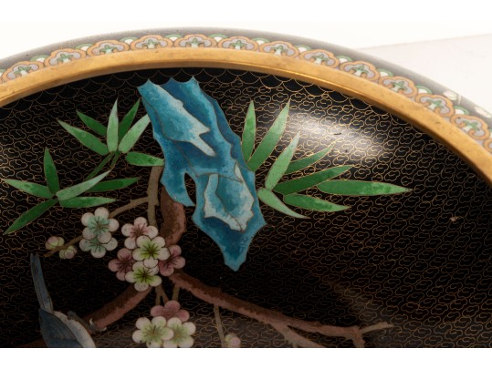 Antique Cloisonné Cherry Blossom Vessel