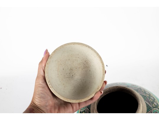 Late 19th / Early 20th Century Famille Verte Ba-Xian Decorated Lidded Jar 