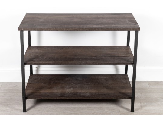 Contemporary 3-Tier Metal And Wood Shelf