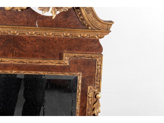 Vintage Labarge Italian Federal Style Beveled Glass Walnut Veneer Mirror