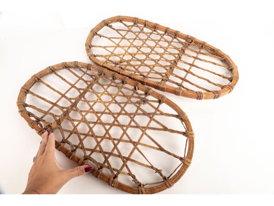 Vintage Wood/Leather Snow Shoes