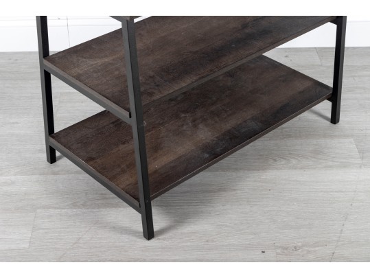 Contemporary 3-Tier Metal And Wood Shelf