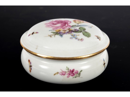 Mid-19th Century Meissen Porcelain Floral Trinket Box