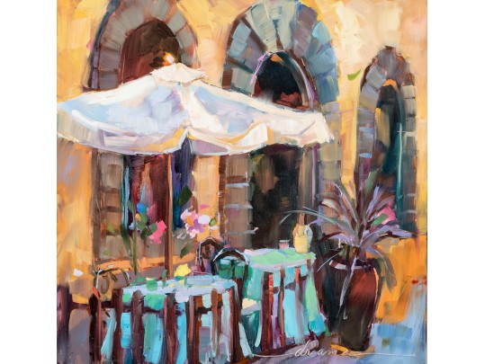 Hannah Cole Buie (American, B. 1955) Venue Scene Oil On Board 