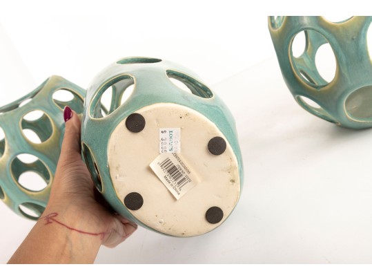 Contemporary Porcelain Organic Form Tea-Light Holders