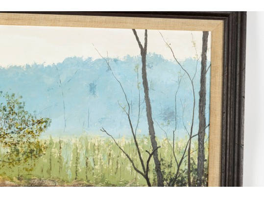 Tom Stine (Hickory, NC) Swamp Landscape Oil On Board Painting