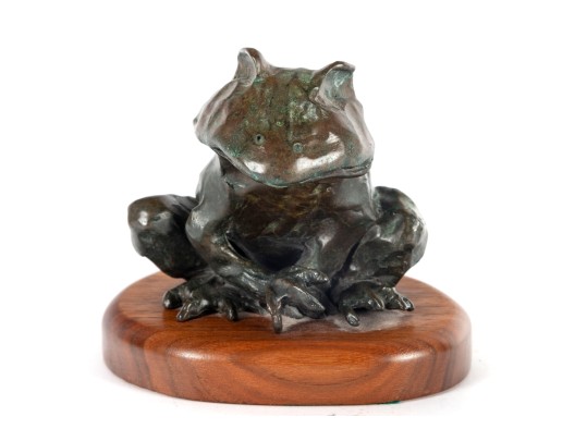 Bronze Frog Sculpture Attributed To Joffa Kurr