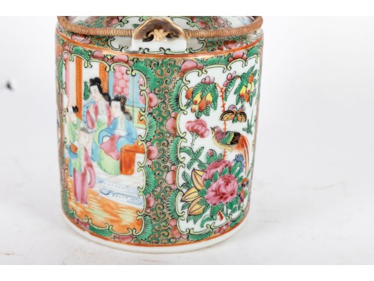 Chinese 19th Century Rose Mandarin Teapot 