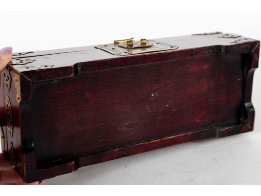 Rosewood Republic Of China Jade Inlaid Trinket Box