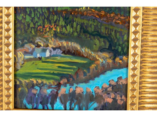 Oil On Board Landscape Painting – Contemporary Impressionist Style