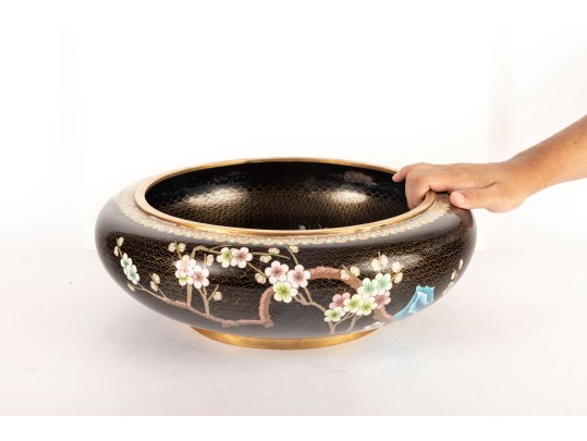 Antique Cloisonné Cherry Blossom Vessel